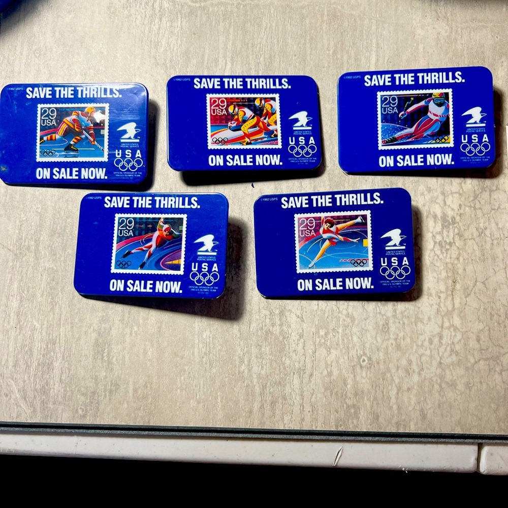 1992 Olympic stamp pins All 5